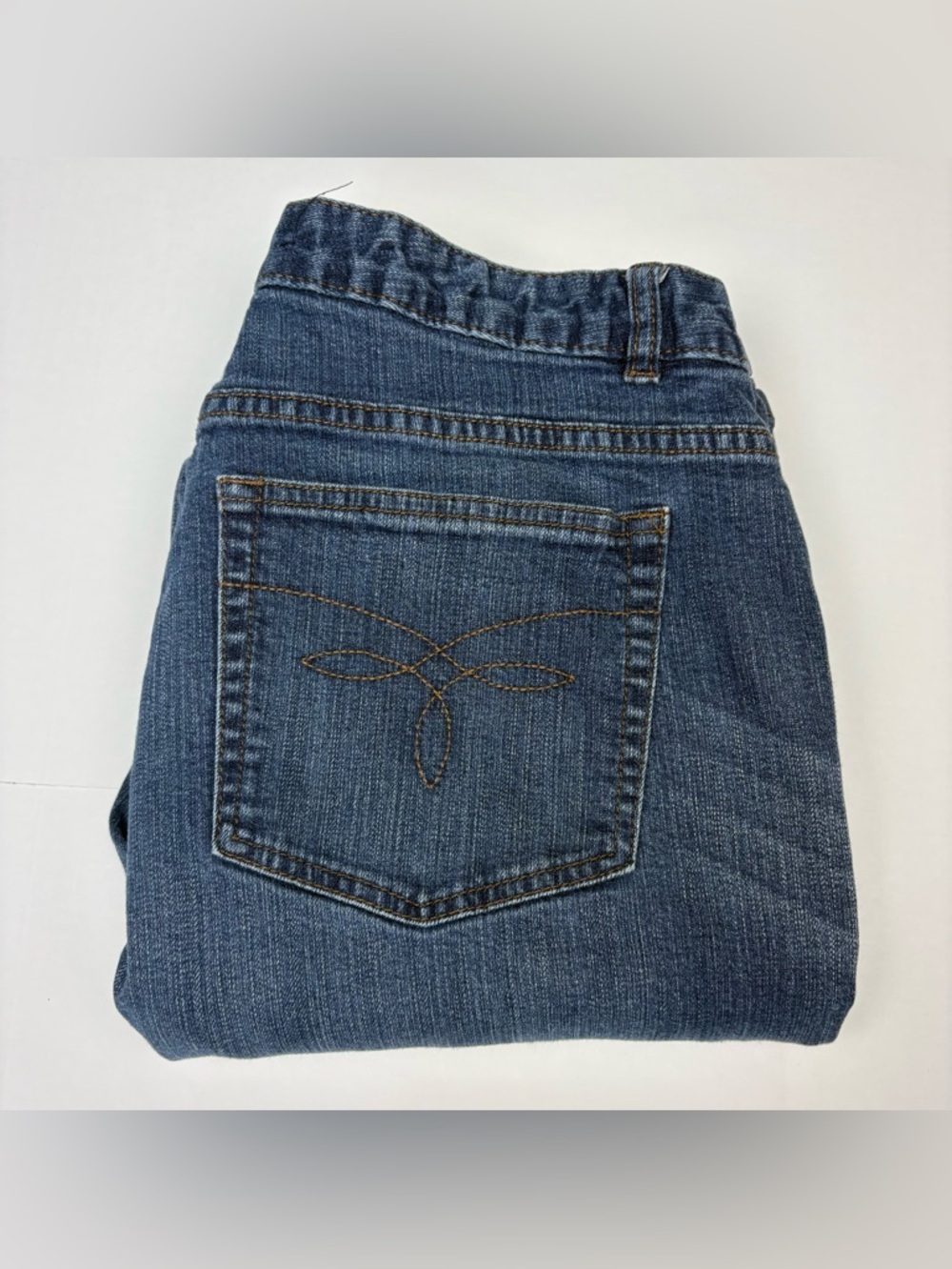 Chaps Denim Women Size 14 Jeans Blue Straight Leg Cotton Spandex Regular Fit